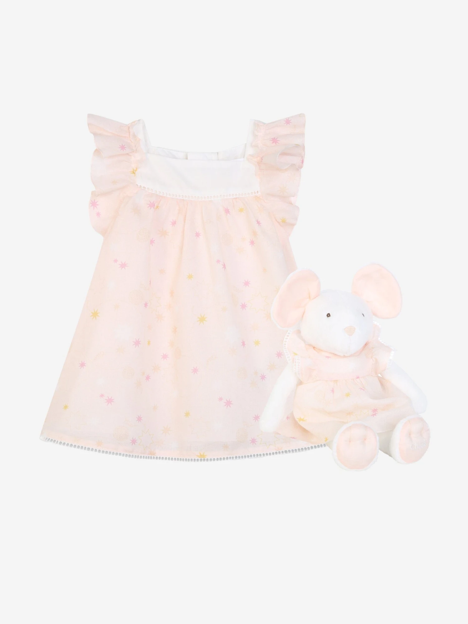 Chloé Baby Girls Dress And Soft Toy Gift Set In Pink 9 Chloé Baby Girls Dress And Soft Toy Gift Set In Pink - Image 7