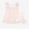 Chloé Baby Girls Dress And Soft Toy Gift Set In Pink -Monna Clothing Shop CHLS4072 SALMON 1