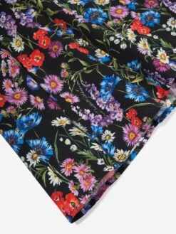 Girls Silk Wildflowers Dress In Black -Monna Clothing Shop DAGA3148 HN2ZC 4