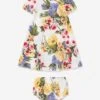 Baby Girls Flower Print Dress In Multicolour 2 Baby Girls Flower Print Dress In Multicolour -Monna Clothing Shop DAGS4072 MULTICOLOURED 1