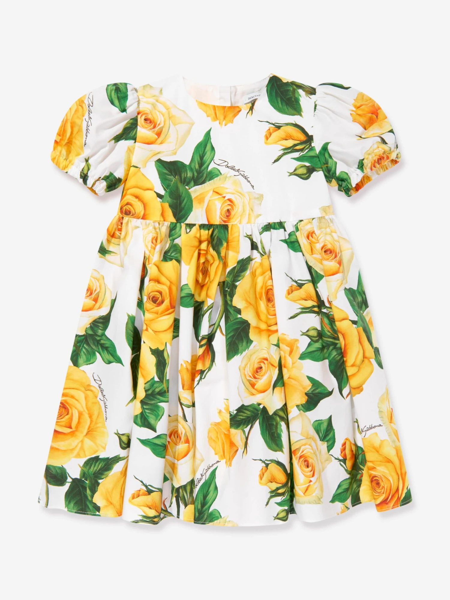 Baby Girls Rose Print Dress In Multicolour 4 Baby Girls Rose Print Dress In Multicolour - Image 2