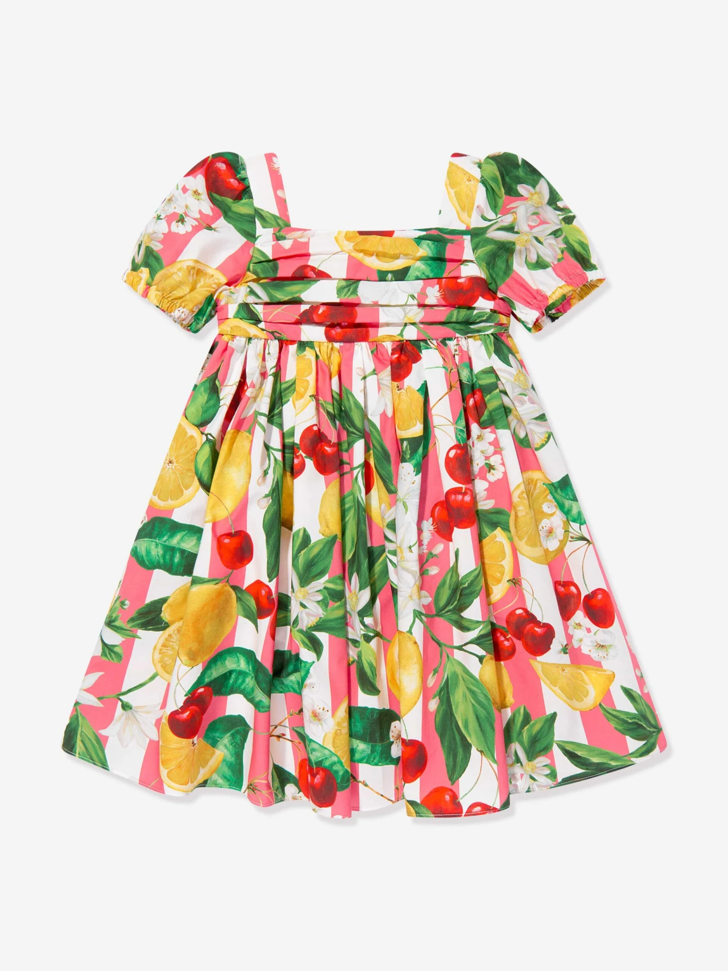 Baby Girls Lemon And Cherry Dress In Multicolour 5 Baby Girls Lemon And Cherry Dress In Multicolour - Image 3