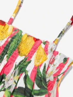 Girls Lemon Print Sleeveless Dress In Multicolour 8 Girls Lemon Print Sleeveless Dress In Multicolour -Monna Clothing Shop DAGS4137 MULTICOLOURED 3