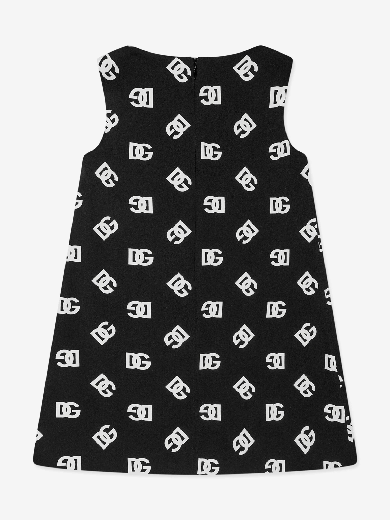 Girls Silk Monogram Dress In Black 4 Girls Silk Monogram Dress In Black - Image 2