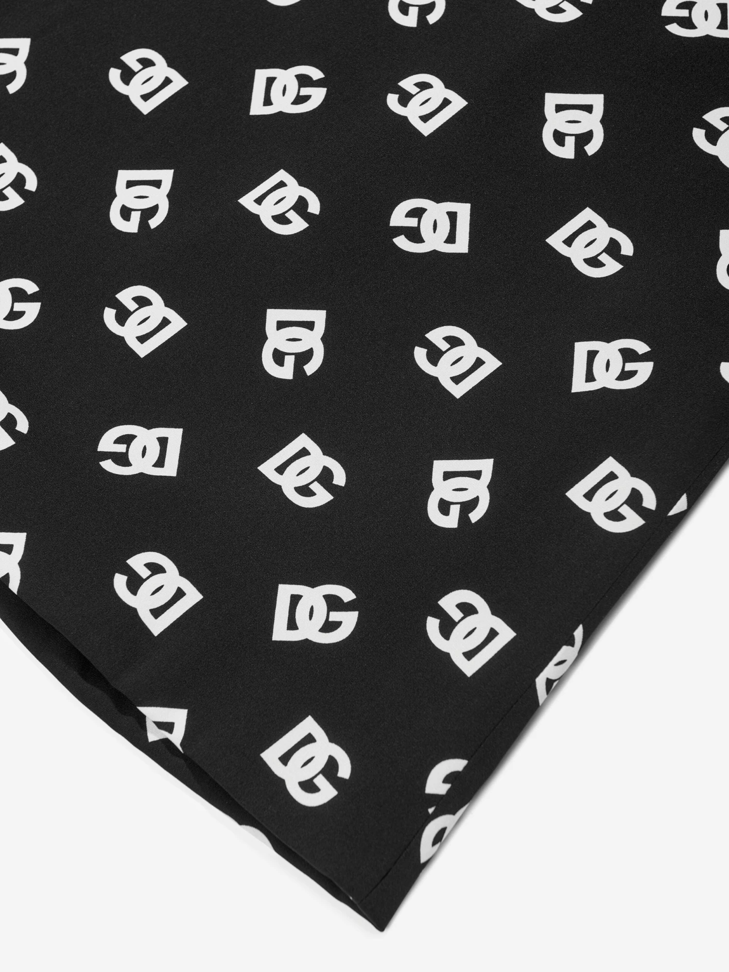 Girls Silk Monogram Dress In Black 6 Girls Silk Monogram Dress In Black - Image 4