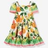 Girls Lemon Print Dress In Multicolour -Monna Clothing Shop DAGS4144 MULTICOLOURED 1