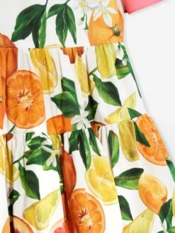 Girls Lemon Print Dress In Multicolour -Monna Clothing Shop DAGS4144 MULTICOLOURED 3