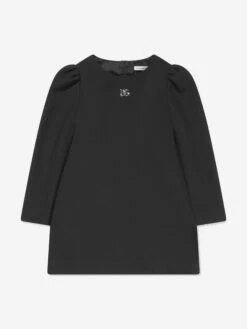 Girls Metal Logo Dress In Black