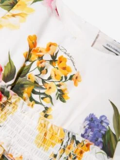 Girls Flower Print Cotton Dress In Multicolour -Monna Clothing Shop DAGS4146 MULTICOLOURED 3