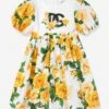 Girls Rose Print Dress In Multicolour -Monna Clothing Shop DAGS4160 MULTICOLOURED 1