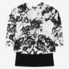 DKNY Girls Graffiti Milano Dress In White -Monna Clothing Shop DKNA3015 N50 1