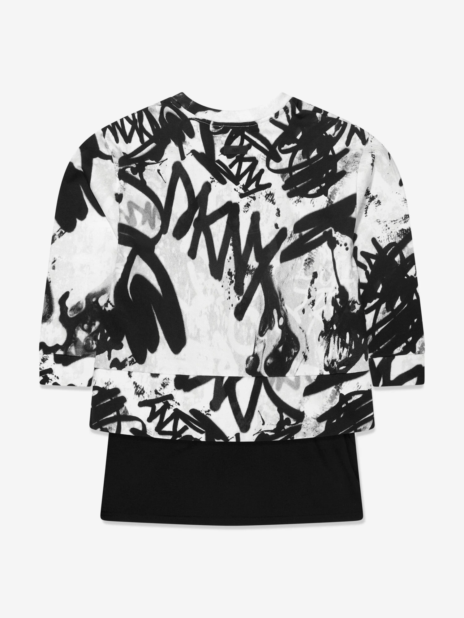 DKNY Girls Graffiti Milano Dress In White 4 DKNY Girls Graffiti Milano Dress In White - Image 2