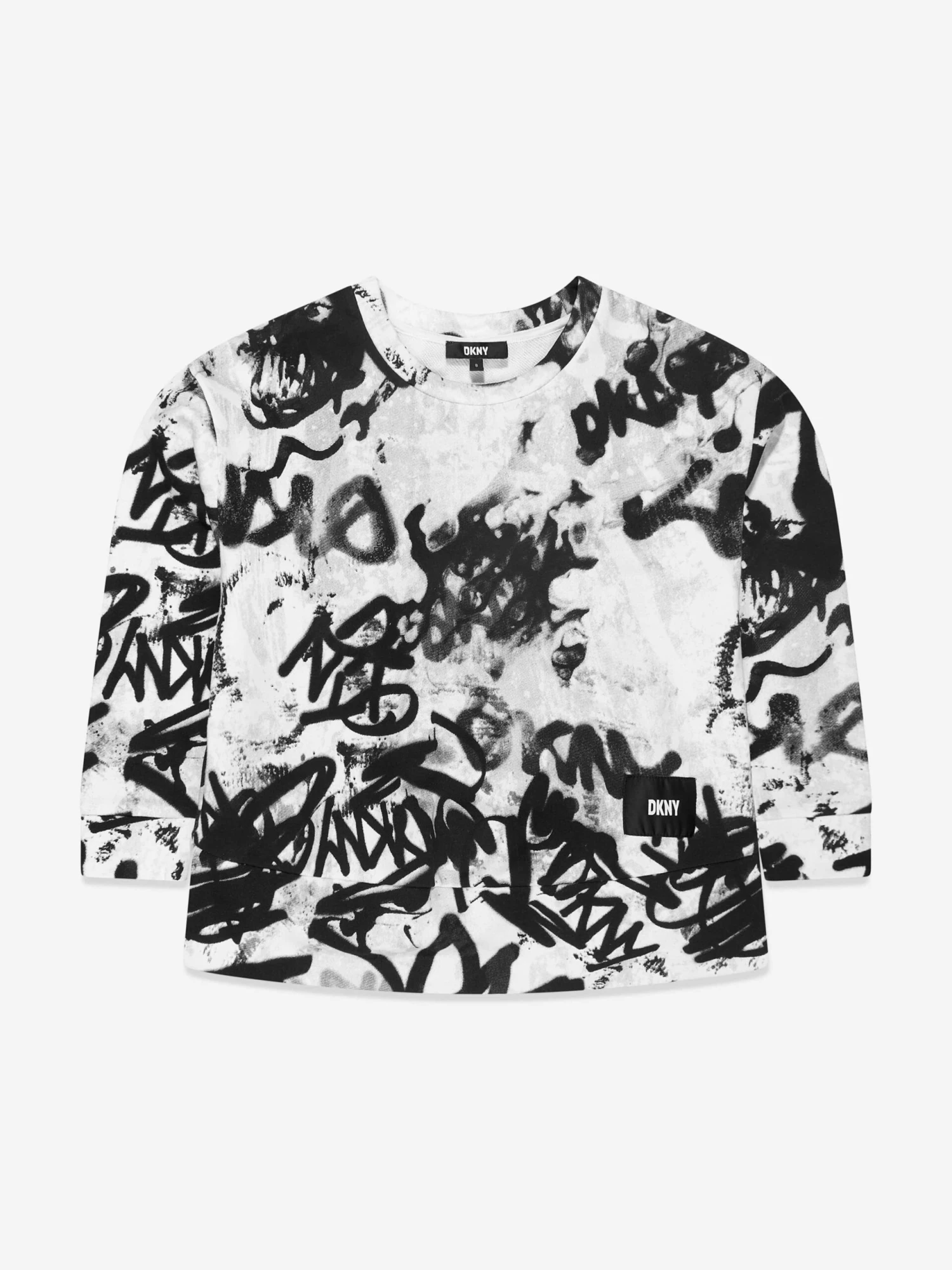 DKNY Girls Graffiti Milano Dress In White 5 DKNY Girls Graffiti Milano Dress In White - Image 3