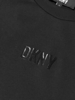 DKNY Girls Long Sleeve Milano Dress In Black -Monna Clothing Shop DKNA3019 09B 3