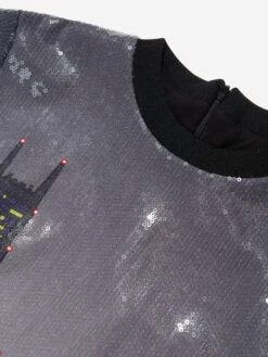 DKNY Girls Batman Sequin Dress In Multicolour -Monna Clothing Shop DKNA3061 Z40 4