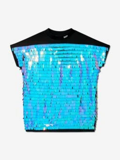 DKNY Girls Sequin Dress In Multicolour