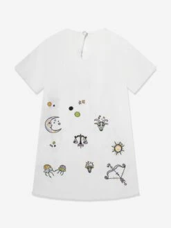 DL1961 Girls Kiki Star Signs T-Shirt Dress In White -Monna Clothing Shop DL1S4027 STAR SIGNS 2