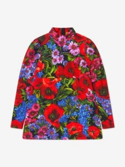 Girls Floral Print Long Sleeve Dress