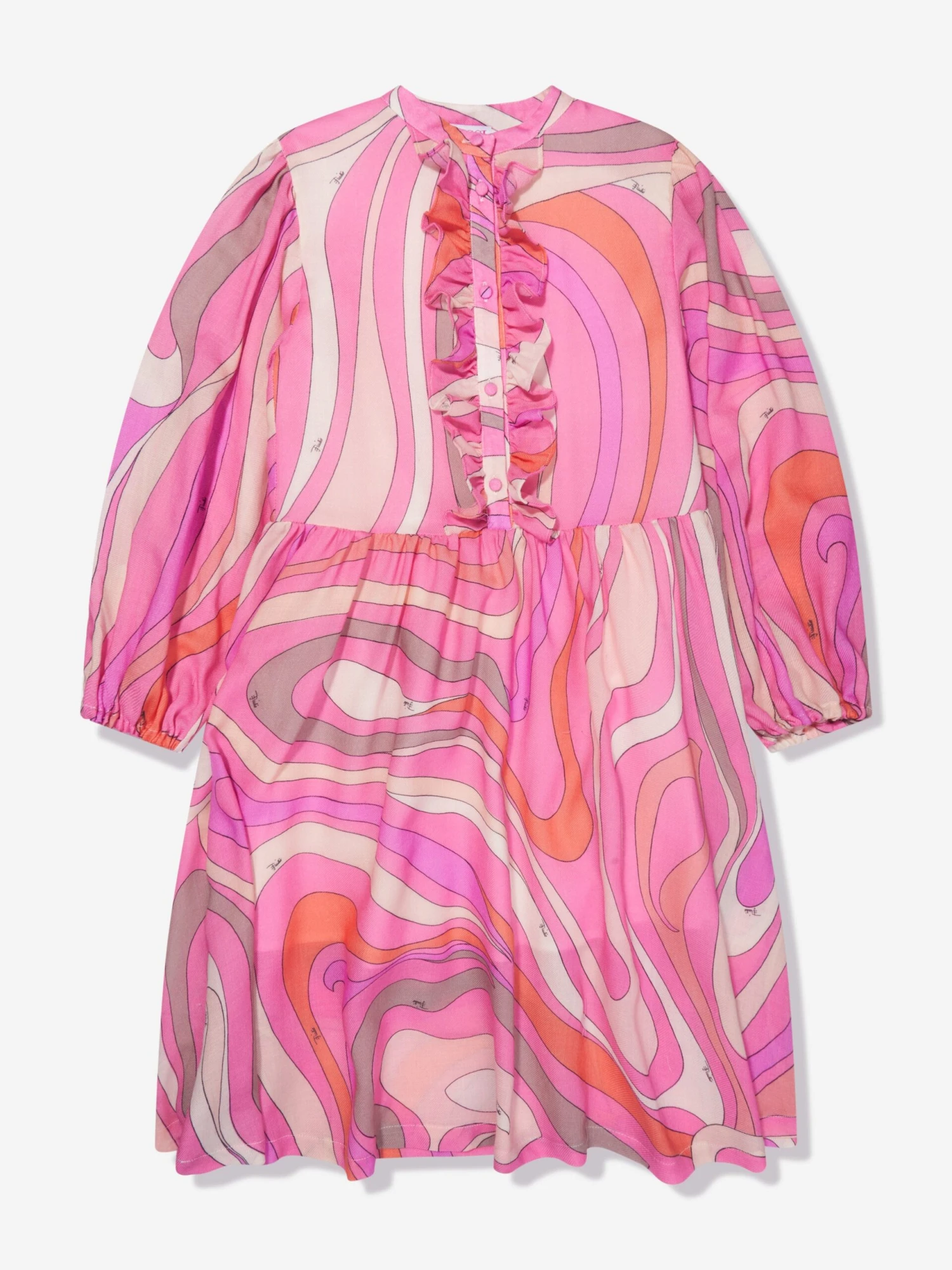 Girls Marmo Print Shirt Dress In Pink 4 Girls Marmo Print Shirt Dress In Pink - Image 2