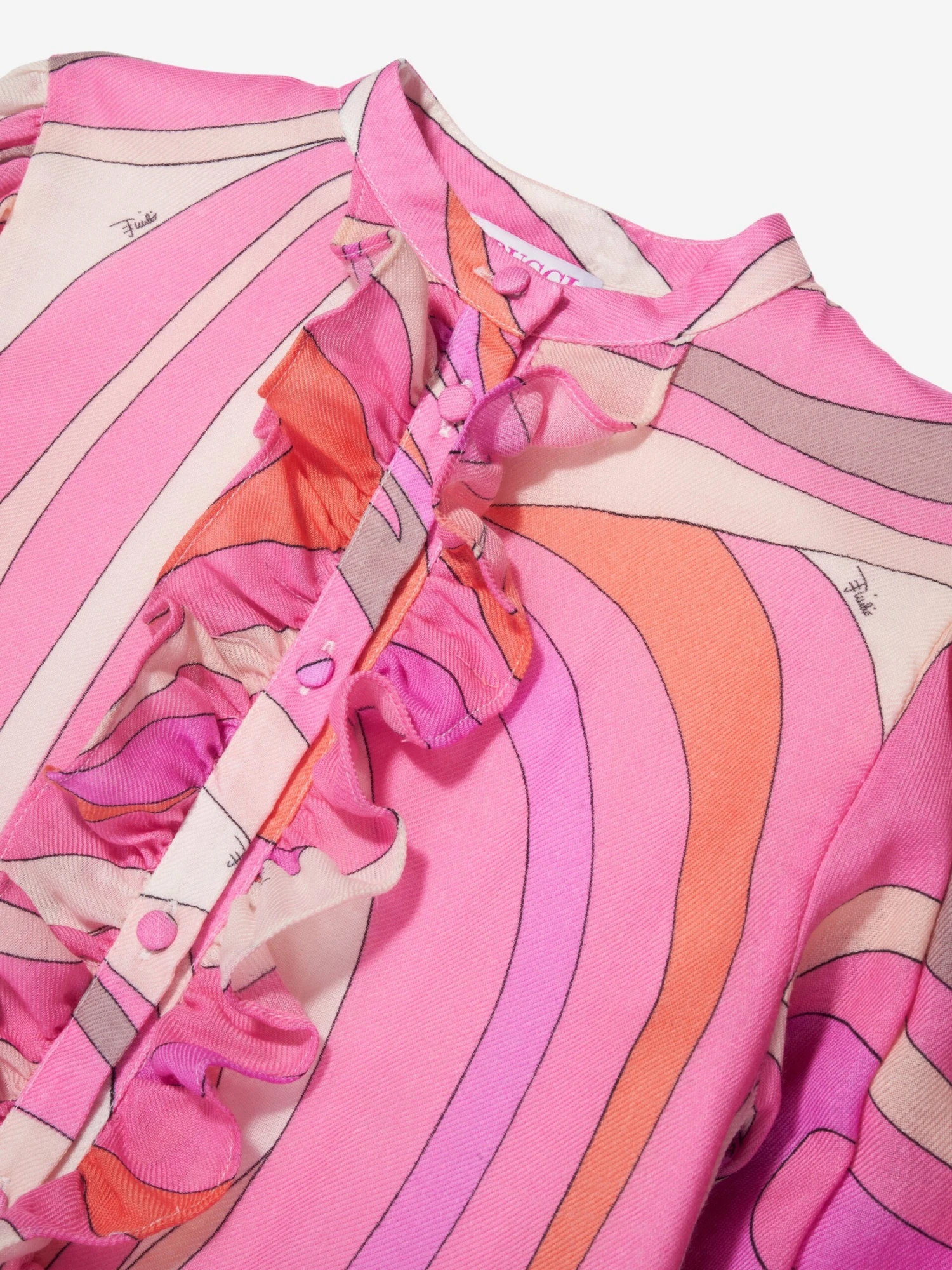 Girls Marmo Print Shirt Dress In Pink 6 Girls Marmo Print Shirt Dress In Pink - Image 4