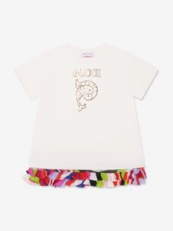 Girls Logo T-Shirt Dress In Ivory