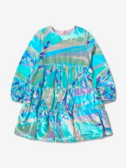 Girls Silk Patterned Dress