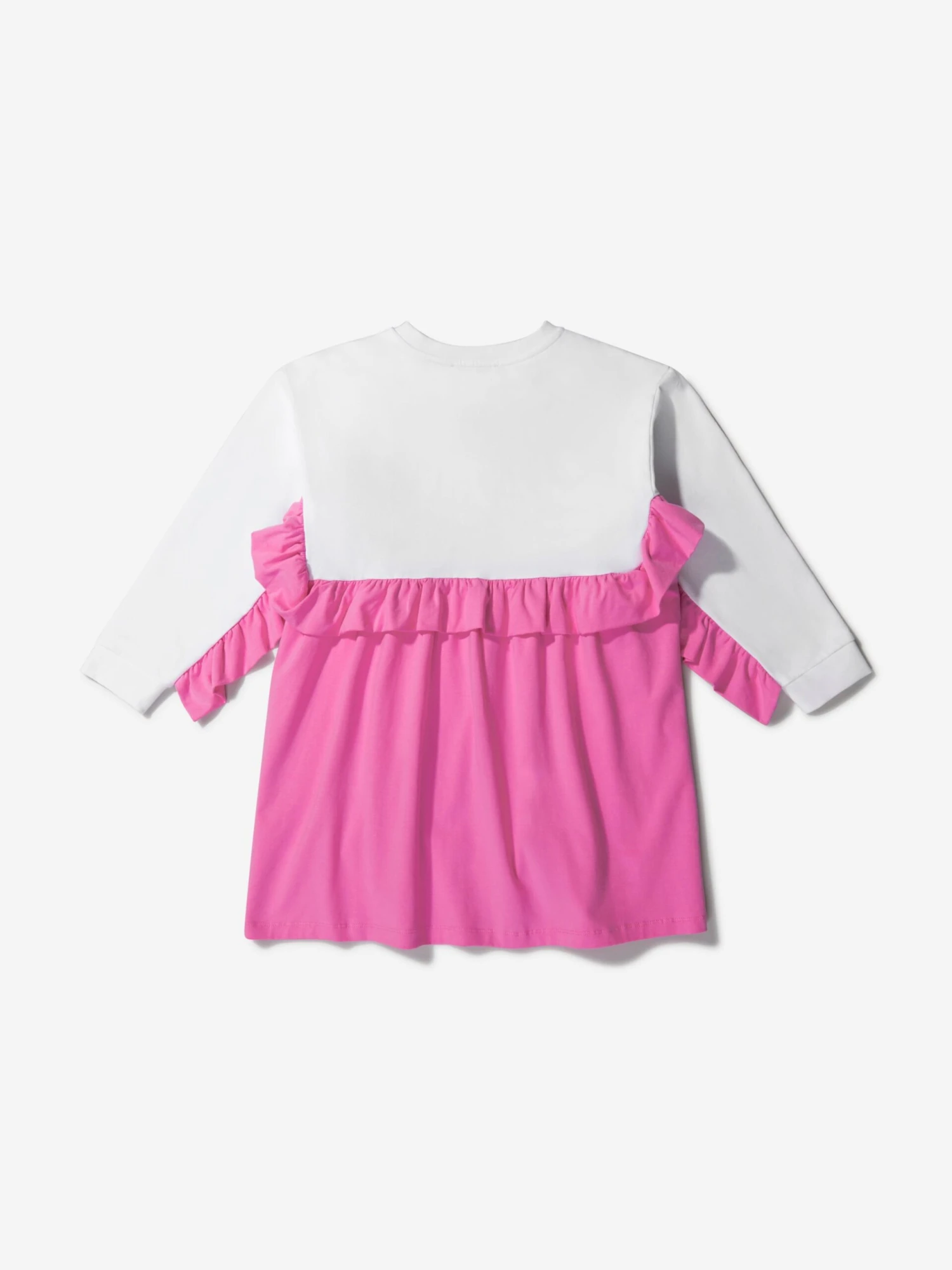 Girls Cotton Ruffle Trim Logo Dress 4 Girls Cotton Ruffle Trim Logo Dress - Image 2