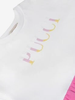 Girls Cotton Ruffle Trim Logo Dress 8 Girls Cotton Ruffle Trim Logo Dress -Monna Clothing Shop EMIS2005 100RS 3