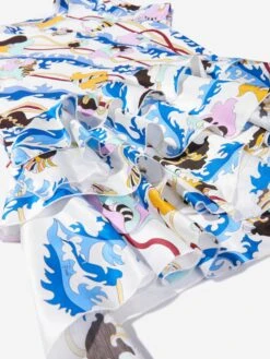 Girls Cotton Patterned Ruffle Dress -Monna Clothing Shop EMIS2006 100BL 4