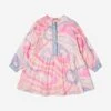 Girls Marmo Print Dress In Pink