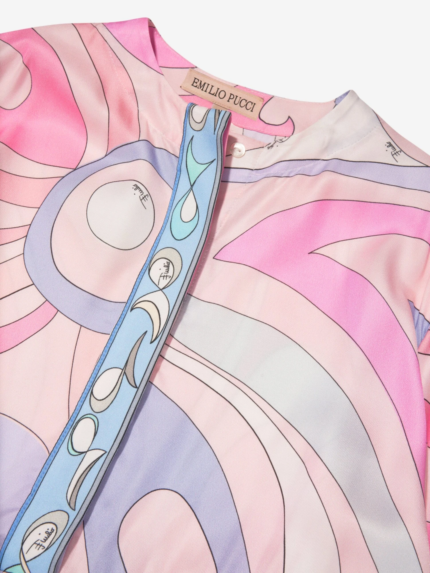 Girls Marmo Print Dress In Pink 5 Girls Marmo Print Dress In Pink - Image 3