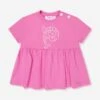Baby Girls Logo Jersey Dress In Pink -Monna Clothing Shop EMIS4010 FUXIA 1