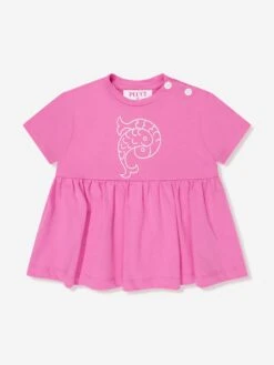 Baby Girls Logo Jersey Dress In Pink