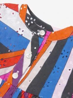 Baby Girls Iride Woven Dress In Multicolour -Monna Clothing Shop EMIS4011 FUXIA MULTICOLOR 3