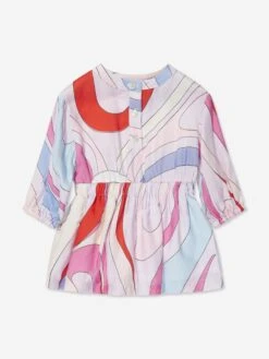 Baby Girls Marmo Woven Dress In Multicolour