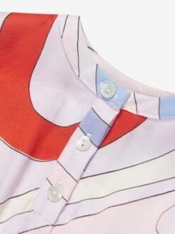 Baby Girls Marmo Woven Dress In Multicolour -Monna Clothing Shop EMIS4012 IVORY COLOURFUL 3