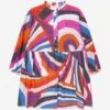 Girls Iride Woven Dress In Multicolour -Monna Clothing Shop EMIS4015 FUXIA MULTICOLOR 1