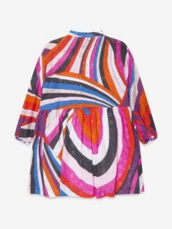 Girls Iride Woven Dress In Multicolour -Monna Clothing Shop EMIS4015 FUXIA MULTICOLOR 2