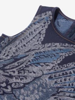 Etro Girls Jacquard Bird And Flower Dress In Navy 10 Etro Girls Jacquard Bird And Flower Dress In Navy -Monna Clothing Shop ETRS4013 BLUE WHITE 3