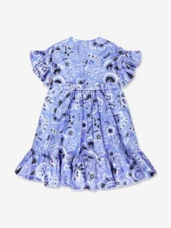 Etro Girls Floral Paisley Dress In Blue -Monna Clothing Shop ETRS4014 CELESTE AVORIO 2