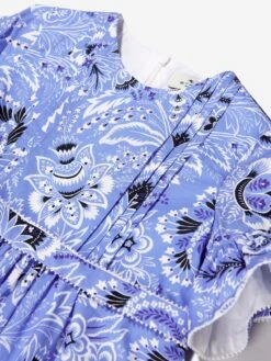 Etro Girls Floral Paisley Dress In Blue -Monna Clothing Shop ETRS4014 CELESTE AVORIO 3
