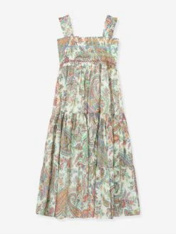 Etro Girls Paisley Woven Dress In Multicolour -Monna Clothing Shop ETRS4016 IVORY COLOURFUL 2
