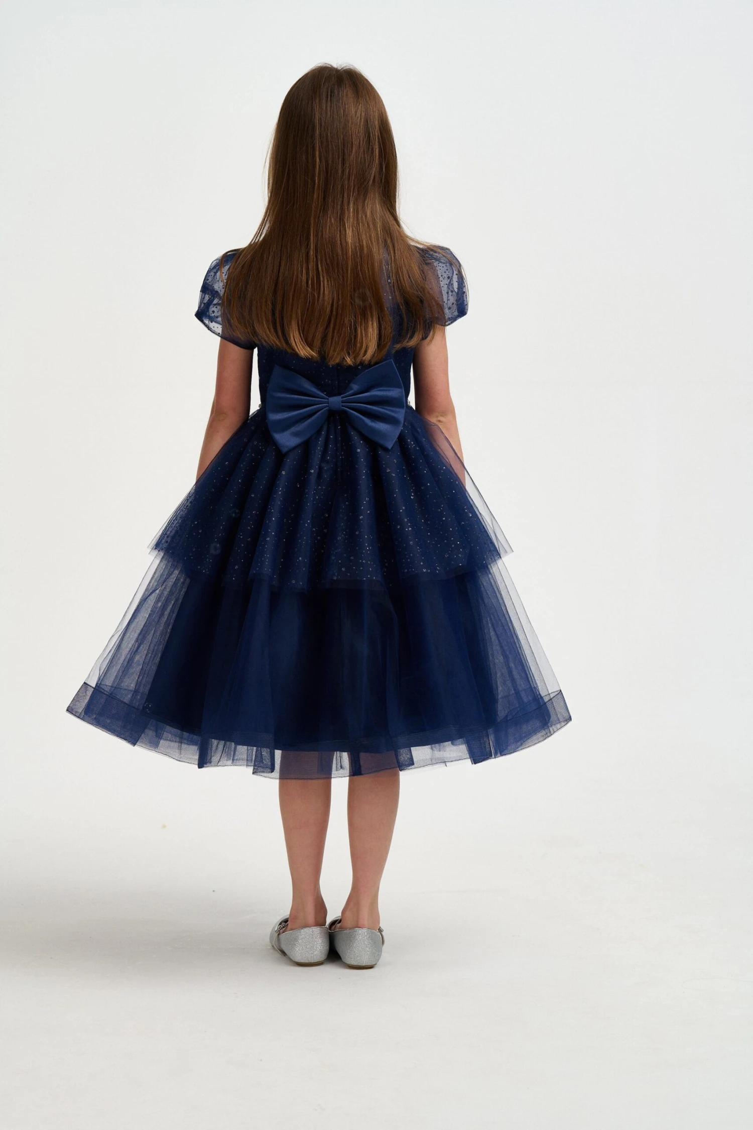 Girls Sparkle Occasion Dress In Navy 5 Girls Sparkle Occasion Dress In Navy - Image 3