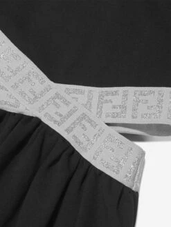 Girls FF Logo Waist Dress In Black 8 Girls FF Logo Waist Dress In Black -Monna Clothing Shop FENA3044 F1L13 3