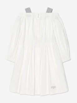 Girls FF Logo Dress In White