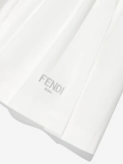 Girls FF Logo Dress In White -Monna Clothing Shop FENA3045 F0TU9 3