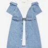 Girls Double Fabric Denim Dress In Blue 1 Girls Double Fabric Denim Dress In Blue -Monna Clothing Shop FENA3047 F0EX7 1