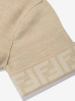 Girls Knitted FF Logo Dress In Brown -Monna Clothing Shop FENA3057 F1KE0 3