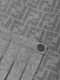 Baby Girls Wool FF Logo Dress In Grey -Monna Clothing Shop FENA3122 LIGHT GREY 3