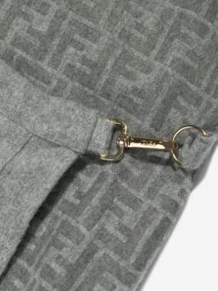 Girls FF Wool Dress In Grey -Monna Clothing Shop FENA3135 LIGHT GREY 3